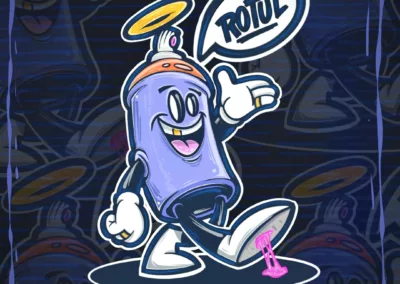 Mascotte Spray man – sticker